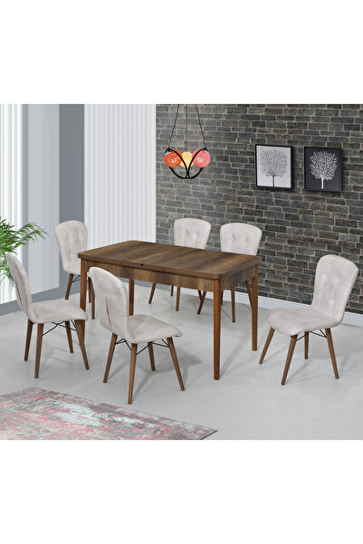 Bella Set masă și scaune Zaffiro 80 x 130-170 extensibil și 6 scaune (schelet...