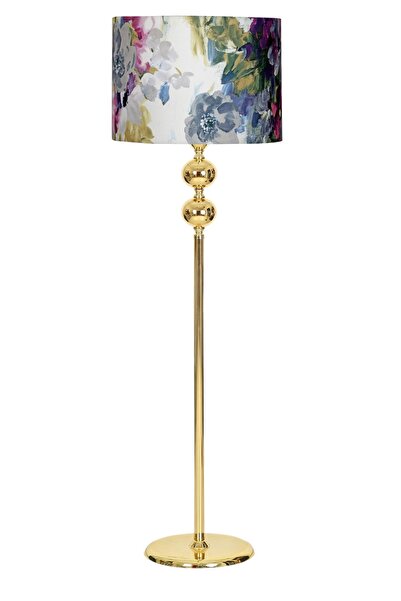 Vinner Gold Kaplama 2 Top Metal Düz Tek Ayak Lambader Parlak Gövdeli Modern T...