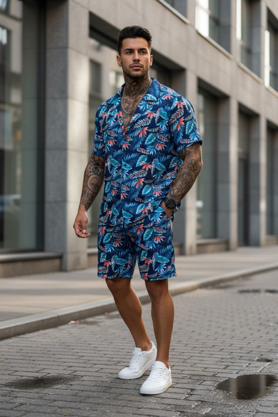 dehaine Summer set for men, shirt + shorts, men's short tracksuit 5501, set w...