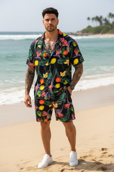 dehaine Summer set for men, shirt + shorts, men's short tracksuit 5501, set w...