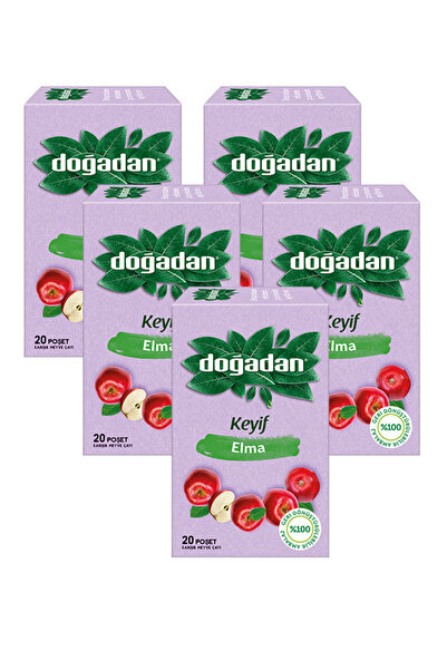 Doğadan شاي إلما بالفواكه المتنوعة 20 كيس، 5 قطع × 12 عبوة