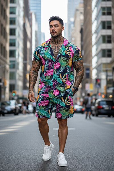 dehaine Summer set for men, shirt + shorts, men's short tracksuit 5501, set w...
