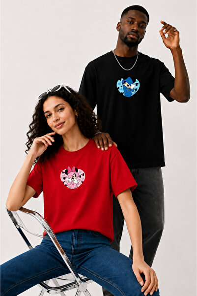 LORVEX Tricou oversize pentru bărbați și femei, 100% bumbac, imprimat, croial...