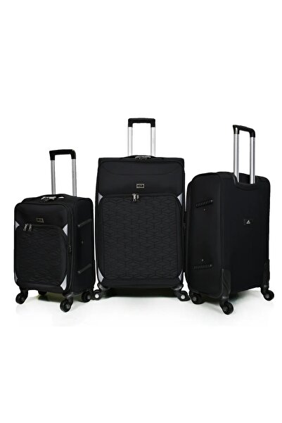 VINTRA Luxury Fabric Luggage Sets - 3 Piece Travel Bags with 360 Degree Spinn...