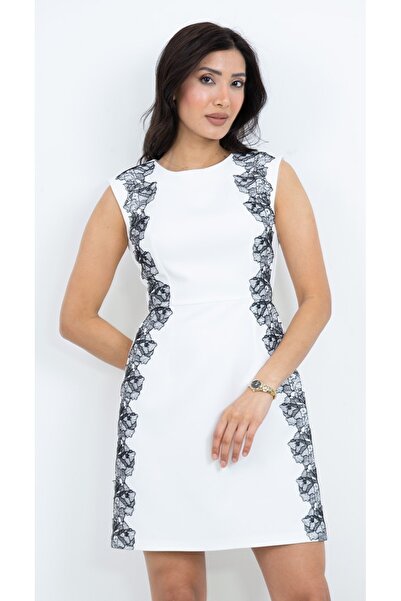 Dorne Moda Dantel Detaylı Mini Elbise – Kolsuz, Dar Kesim, Şık ve Zarif Günlü...