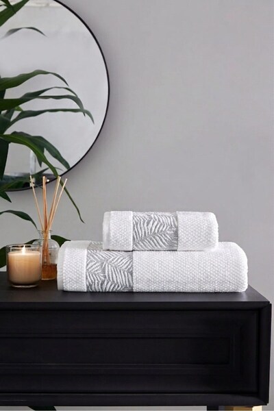 Özdilek Osier Bath Towel Set (50X90Cm - 90X150Cm) - Gray