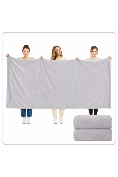 Donetella Bath Sheet Set 2 Pack 90x180 cm – 330 GSM Microfiber, Soft, Absorbe...