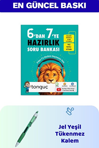 Tonguç Yayınları 6'dan 7'ye Hazırlık Kitabı - Yeşil Jel Kalem
