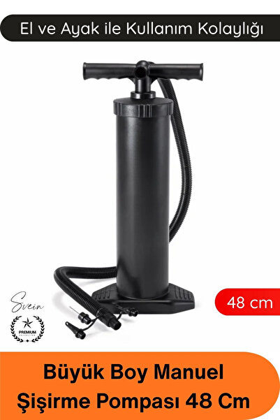 Svein # Pompă de umflare de dimensiuni mari, 48 cm, cu acționare manuală cu p...