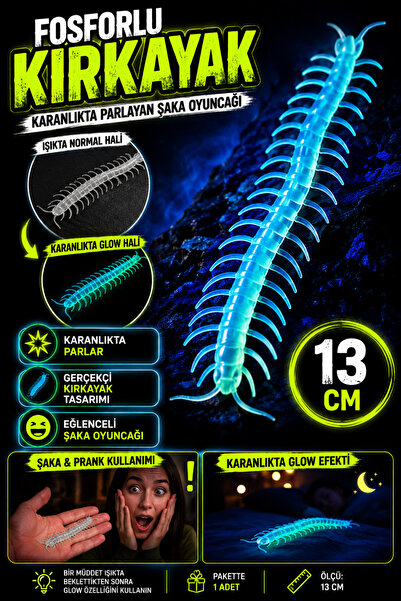 Tamsena Store Karanlıkta Parlayan Fosforlu Kırkayak Oyuncak Şaka Böceği Glow ...