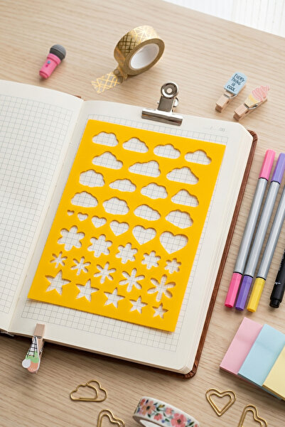 Karmelom Studio Riglă șablon pentru desen în formă de Bullet Journal - Instru...