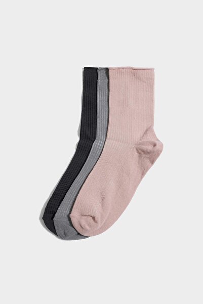 DeFacto Women's 3-Pack Cotton Long Socks G3586Axns