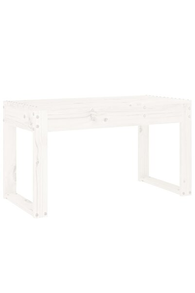 vidaxl Garden bench, white, 80x38x45 cm, solid pine wood
