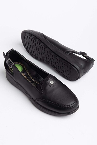 Dilimler Ayakkabı Genuine Leather Orthopedic Women's Casual Shoes Black Saddl...