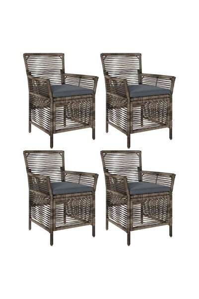 vidaxl Scaun pentru exterior 4 pcs Gri și gri închis poliratan