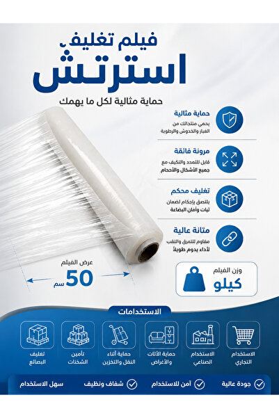 The Living Premium Clear Stretch Wrap Roll One Kilogram Weight for Furniture,...