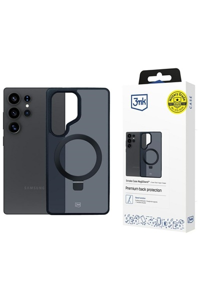 3MK Husă Smoke cu Suport MagSafe pentru Samsung Galaxy S25 Ultra Negru