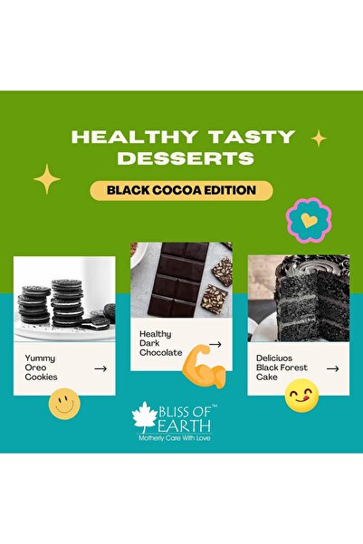 Bliss of Earth Black Cocoa Powder Natural and Unsweetened Carbon Black & Dark Roast, 100g | Perfect for Cooking & Baking Cakes, Biscuits, Oreo, Chocolates, Smoothies