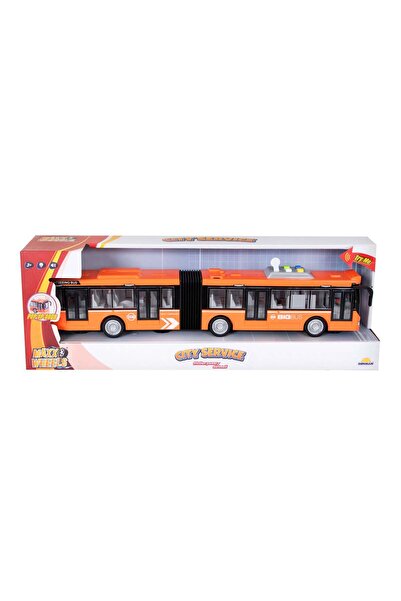 Maxx Wheels Autobuz cu lumini si sunete, Maxx Wheels, 1:16, Portocaliu