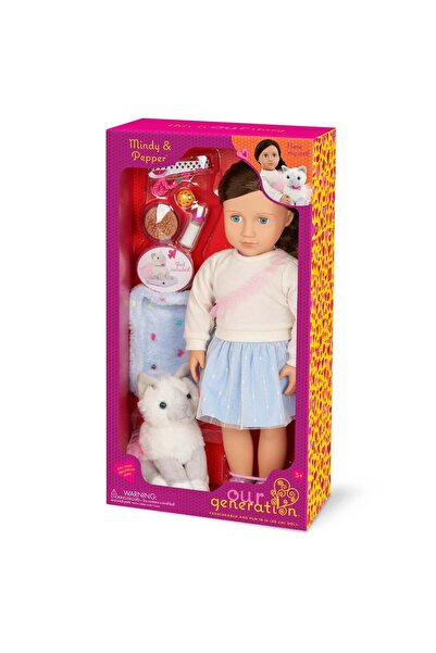 Our Generation Mindy doll with Pepper the cat, Our Generation, 46 cm