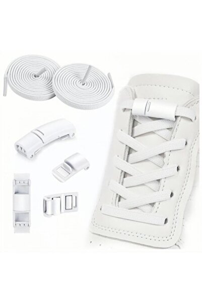 OEM Elastic shoelaces without tying, magnetic system, white, set of 2 pcs.
