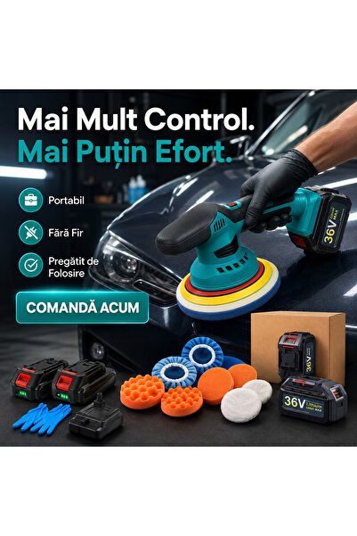 OEM Aparat Polish Auto cu 2 acumulatori 36V, fara fir, portabil (RO-V19)