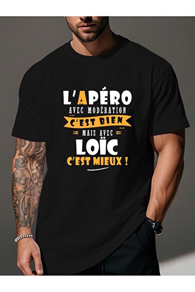 Soft Luxe تي شيرت رجالي من Loic Fun French name Crinkle