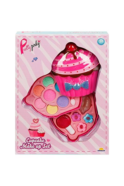 Pretty Pinky Set de machiaj cu 2 niveluri in forma de briosa,