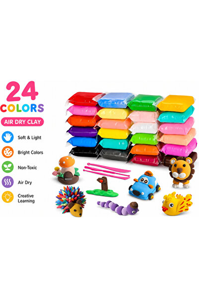 Generic 24 Color Air Dry Modeling Clay Set – Ultra Light Soft DIY Craft Kit f...