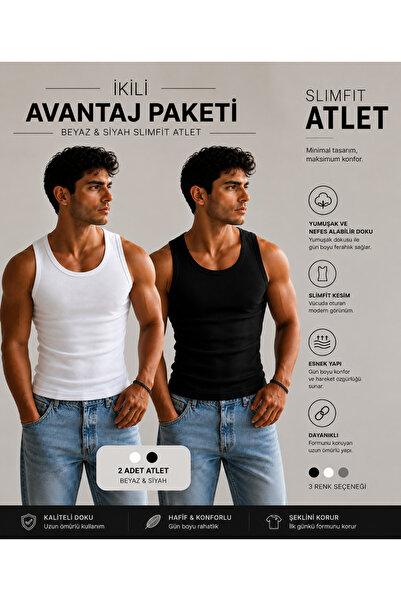 Livik Slimfit Halter Neck Ribbed Men's Athlete Singlet Flexible Fabric Struct...