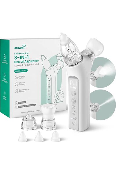 GROWNSY Aspirator nazal electric 3-în-1 SniffEase Spa pentru bebeluși - Pulve...
