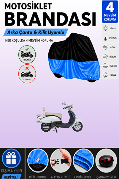 Cemku Double Black Top - Blue Bottom, Rear Bag Compatible Mondial 50 Znu Ec M...