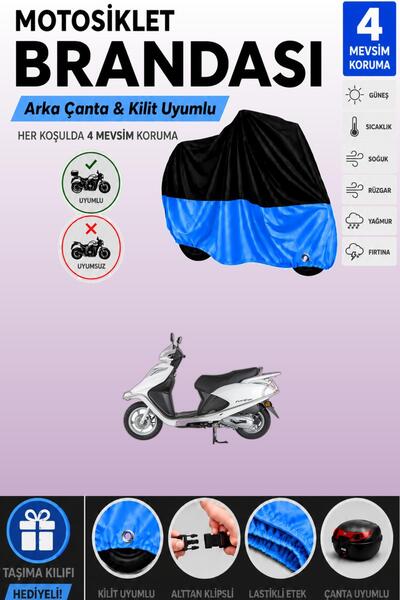 Cemku Double Black Top - Blue Bottom, Rear Bag Compatible Mondial Fury 110I M...
