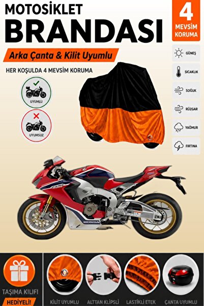 Cemku Double Black Top - Orange Bottom, Rear Bag Compatible Honda Cbr 1000 Rr...