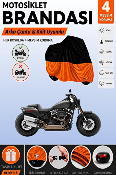 Cemku Double Black Top - Orange Bottom, Rear Bag Compatible Harley-Davidson S...