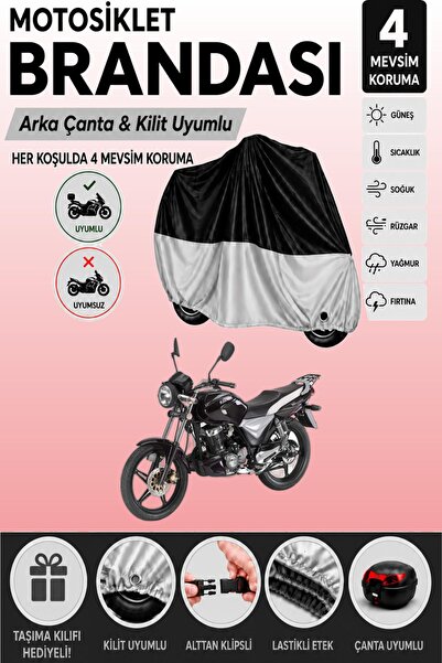 Cemku Double Black Top - Gray Bottom, Rear Bag Compatible Keeway Speed 150 Mo...