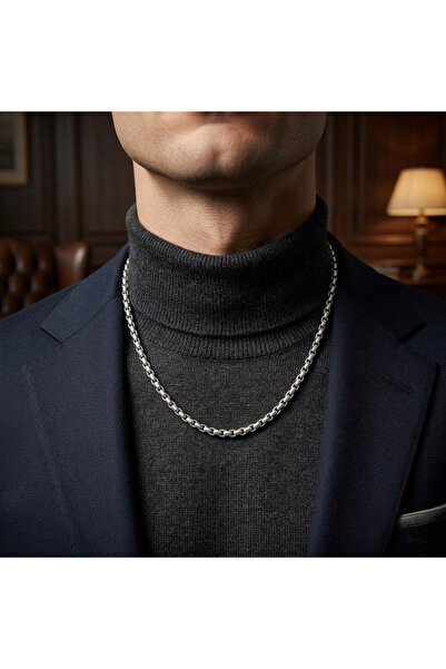 Silver Chain Necklace for Men & Women - Cuban Figaro Rope Box Link Chain, Tar...