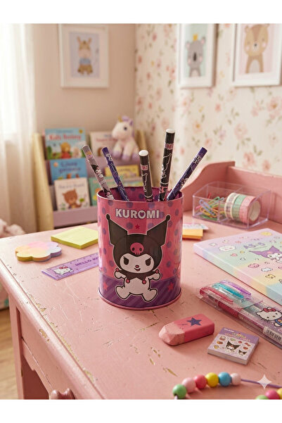SANRIO Kuromi masa üstü Kalemlik ve Kurşun kalem seti
