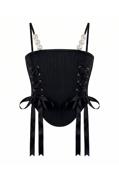 LUUNA STORE Black Pearl Design Corset
