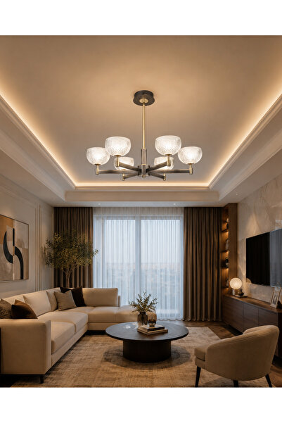 Led YENİ MODEL 6 LI LÜX AVİZE 3 IŞIK SEÇENEĞİ