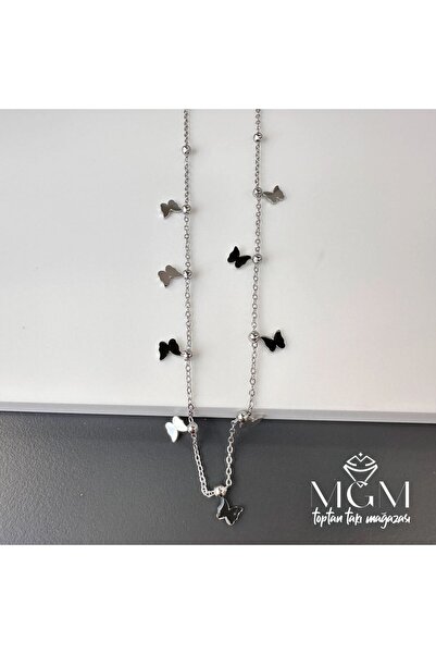 atastore2017 Steel Butterfly Detailed Necklace