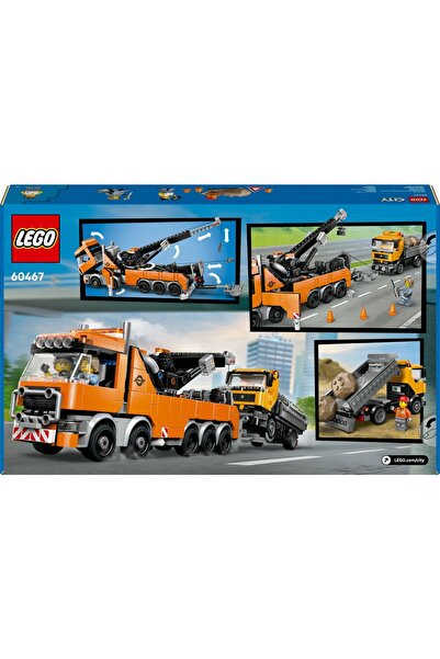 LEGO Mașină de tractare urbană cu macara și set de camioane basculante 60467 ...