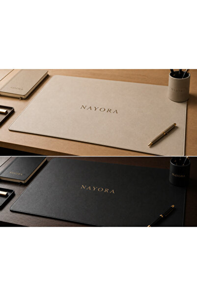 nayora Prestige Deri Masa Sümeni – Premium Çalışma & Mouse Pedi