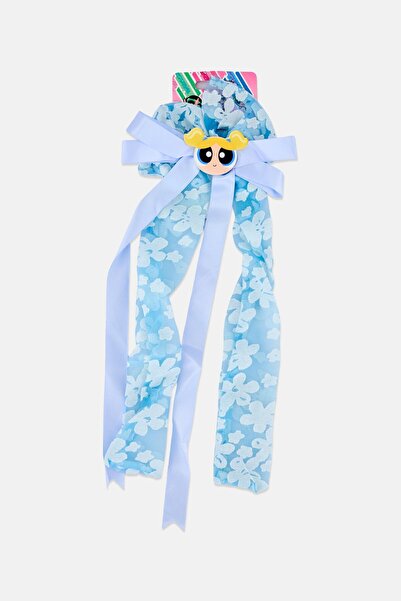 The Powerpuff Girls Long Hair Bow Clip With Charm, Light Blue