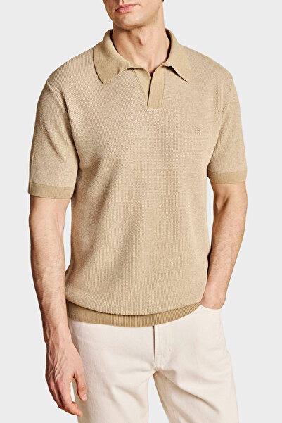 BROOKS BROTHERS Pulover cu mânecă scurtă din amestec de in, cu guler polo, pe...