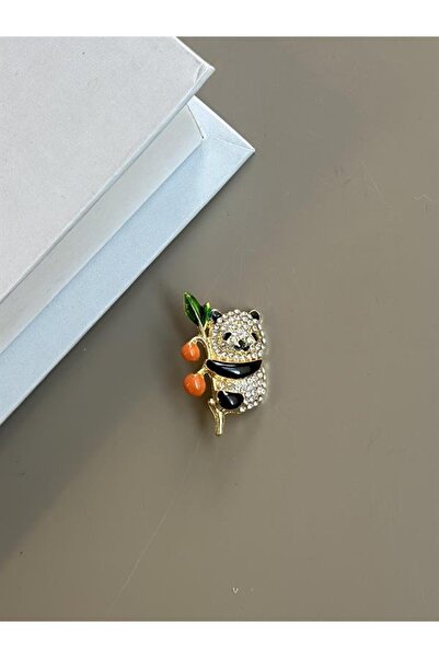 Royaleks Panda Brooch - White