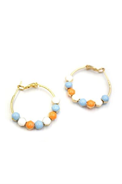 atastore2017 Enameled Hoop Earrings - Orange