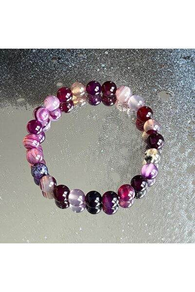 DRUZY Brățară din agat violet de 8 mm