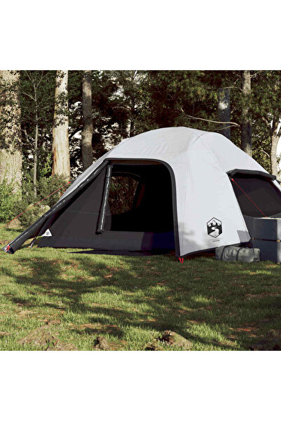 vidaxl 4-person white dome camping tent, opaque fabric, Waterproof