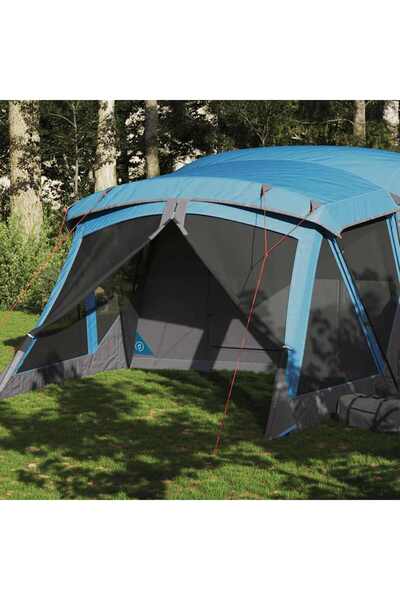 vidaxl Cort de camping cu veranda 4 persoane, albastru, impermeabil
